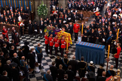 El funeral en la abadía de Westminster y los reyes de España entre los invitados de las casas reales. RTVE / STRINGER