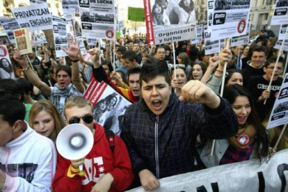 Manifestación de estudiantes en Madrid. Foto: DAVID CASTRO