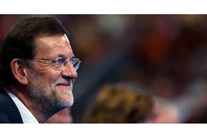 El presidente nacional del PP, Mariano Rajoy, durante la clausura de la Convención Nacional del partido de cara a las próximas elecciones nacionales del 20 de noviembre.