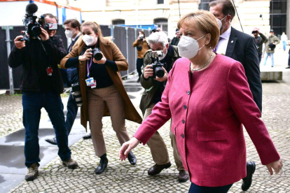 Angela Merkel ayer, en Berlín. CLEMENS BILAN