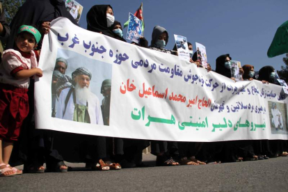 Protesta contra los talibanes en Herat. JALIL REZAYEE