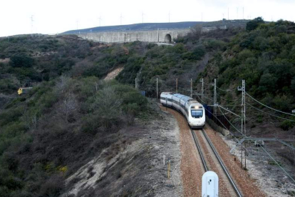 Un tren circula por el puerto del Manzanal. DPL