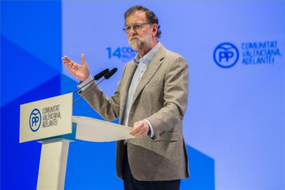 El presidente del Gobierno, Mariano Rajoy, en el congreso del PP de Valencia.