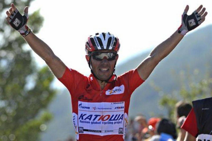 'Purito' Rodríguez celebra una victoria de etapa esta temporada.
