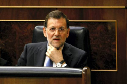 El presidente del Gobierno, Mariano Rajoy, durante la sesión de control al Gobierno. Foto: JUAN MANUEL PRATS