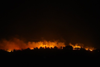La Sierra de la Culebra, en Zamora, cubierta por las llamas y el humo. BOMBEROS DE LEÓN
