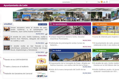 La página web del Ayuntamiento de León.