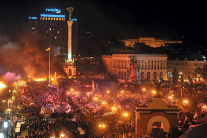 Vista general de la Plaza de la Independencia de Kiev. AFP / GENYA SAVILOV