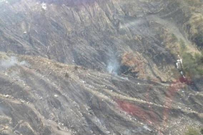 La zona del accidente del avión de Germanwings.