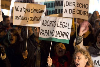 Protesta en Madrid contra la contrarreforma del aborto, el 20 de diciembre.
