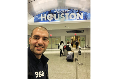 Pablo Álvarez Fernández a su llegada a Houston. INSTAGRAM
