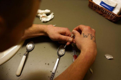 Un heroinómano en Vermont (EEUU), en el 2014.
