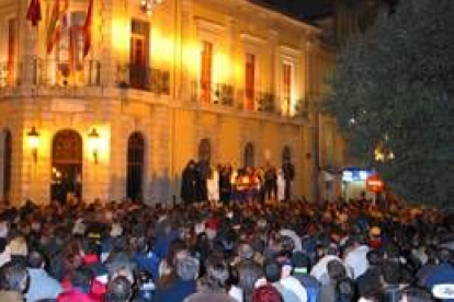 La plaza Mayor, durante el último entierro de la sardina, celebrado el 5 de marzo pasado