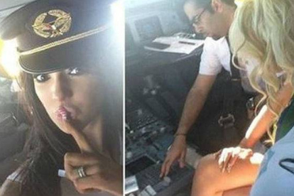 Las imágenes que la modelo Chloe Khan grabó en la cabina del avión.