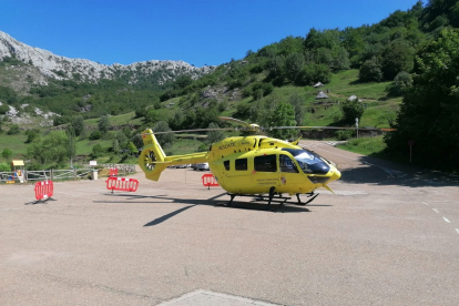 Imagen del helicóptero de rescate. JCyL