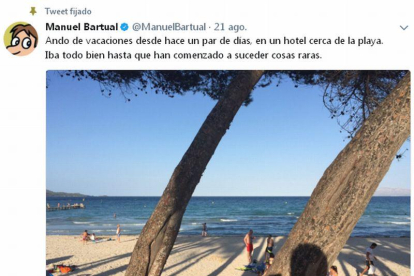 Twitter de Manuel Bartual, donde narra sus historias