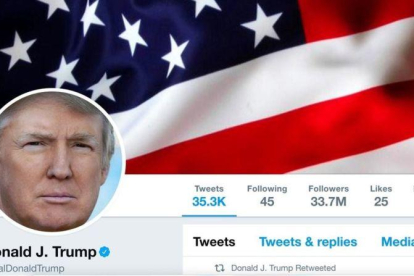 Una imagen de la cuenta de Twitter del presidente de Estados Unidos, Donald Trump.
