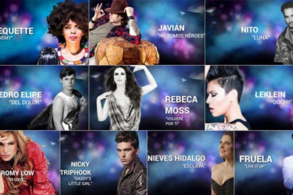 Los 10 artistas seleccionados en el 'casting' para Eurovisión.