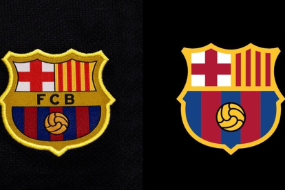 El antiguo y el nuevo escudo del FC Barcelona