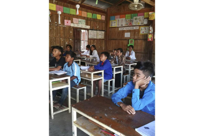 Escuela de Camboya mantenida con fondos de Manos Unidas.