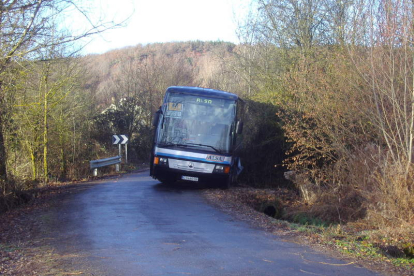 El accidente se produjo cuando el autobús realizaba la ruta hacia el colegio de Cistierna.