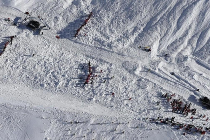 Una estación de esquí en los Alpes franceses