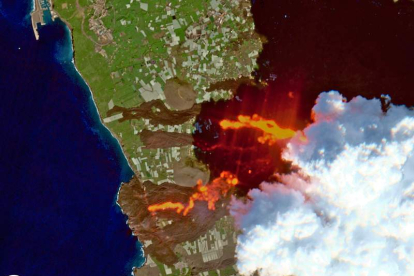 Imagen de satélite de la isla de La Palma. COPERNICUS
