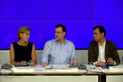 Cospedal, Rajoy y Martínez-Maillo, en el comité ejecutivo nacional del PP.