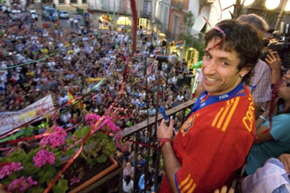 Capdevila es homenajeado en Tàrrega tras ganar el Mundial con España en el 2010.