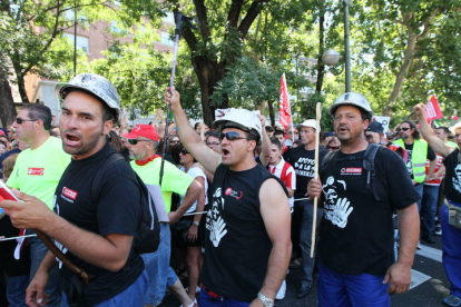 Llegada de la III Marcha Minera al centro de Madrid. NOBERTO