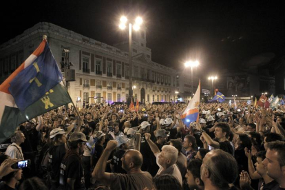 Llegada de la III Marcha Minera a la Puerta del Sol. EFE KOTE RODRIGO