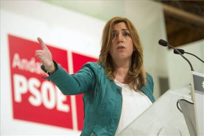 Susana Díaz, en el Palacio de Congresos de Granada, con motivo del 28-F, este sábado.