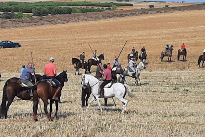 Encierro taurino de campo en Cimanes de la Vega con un novillo y una vaquilla. RAFA CAZÓN