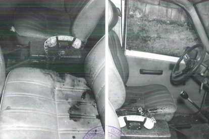 Imagen del vehículo de patrulla en el que apareció el cadáver. DL