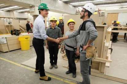 Justin Trudeau, primer ministro de Canadá, en una visita a la escuela universitaria George Brown, en Toronto, el pasado jueves.