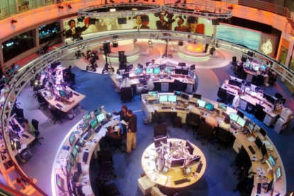 Imagen de los estudios de la cadena de televisión Al Jazeera en Doha (Catar).
