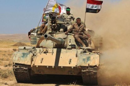 Milicianos iraquís que participan en la ofensiva sobre Tel Afar.