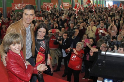 Pedro Sánchez, este domingo en Gijón, en el arranque de su campaña para las primarias.