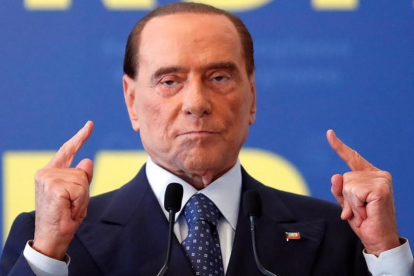 Berlusconi, en el mitin de su reaparición, en Fiuggi (centro de Italia). el pasado septiembre.