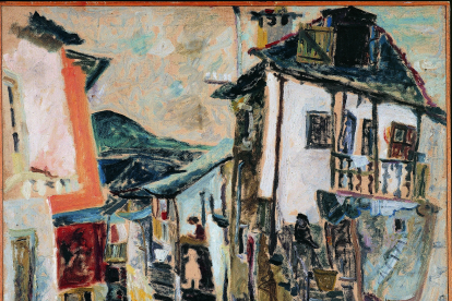 'Casas de la Villavieja', primer óleo pintado por Amable Arias en 1956. CORTESÍA DE JESÚS PALMERO