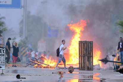La ciudad turca de Ankara vivió ayer importantes disturbios.