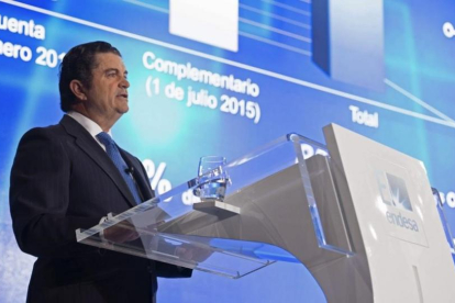 El presidente de Endesa, Borja Prado, en la junta general de accionistas del 2015.