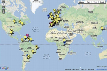 Imagen del mapa de la campaña 'No nos vamos, nos echan' donde los jóvenes emigrantes explican su situación.