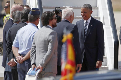 El presidente de EEUU, Barack Obama, se despide del ministro de Asuntos Exteriores en funciones, José Manuel García-Margallo
