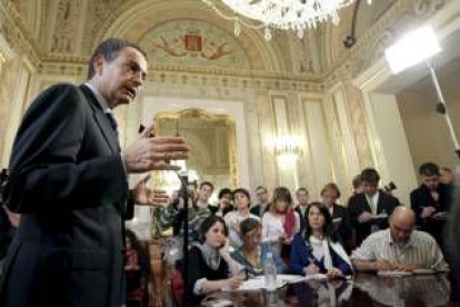José Luis Rodríguez Zapatero durante la rueda de prensa posterior al debate