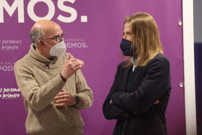 Pablo Fernández, de Podemos, en Salamanca. J.M. GARCÍA