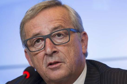 Juncker, en la rueda de prensa, este viernes en Bruselas.