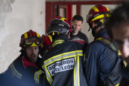 Fotografía de un simulacro. BOMBEROS DE LEÓN/LUIS CANAL