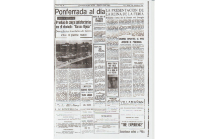 Página del diario 'Proa' del 4 de septiembre de 1971 que informaba de la prueba de carga con camiones llenos de mineral de hierro. DL