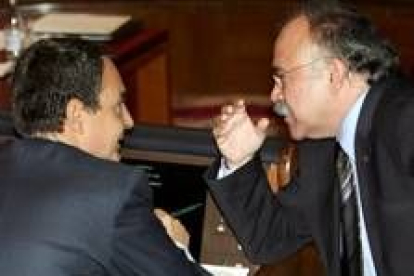 Carod y Zapatero durante el debate sobre el Estatut hace dos semanas